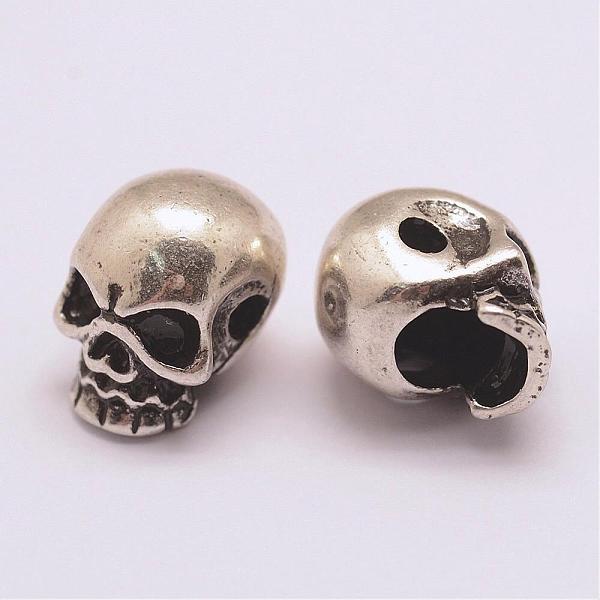 

PandaHall Brass Beads, Long-Lasting Plated, Cadmium Free & Nickel Free & Lead Free, Skull, Antique Silver, 10x8x10mm, Hole: 2mm Brass+Cubic...