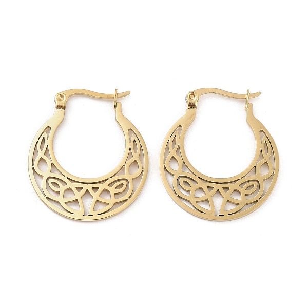 

PandaHall 304 Stainless Steel Hoop Earrings, Moon, Golden, 29x25x1mm 304 Stainless Steel Moon