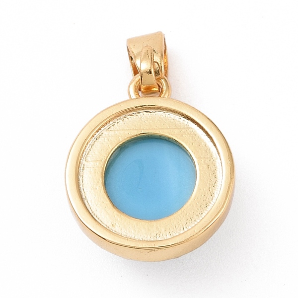 

PandaHall Synthetic Turquoise Charms, with Rack Plating Brass Findings, Cadmium Free & Lead Free, Long-Lasting Plated, Flat Round, Real 18K...