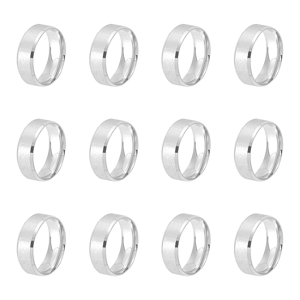 Unicraftale 12pcs 201 Edelstahl Schlichter Bandring Für Männer Frauen