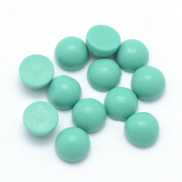 

PandaHall Synthetic Green Turquoise Cabochons, Half Round, 4x2~4mm Synthetic Turquoise Half Round