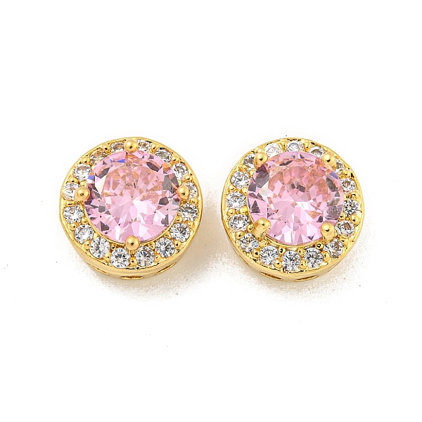 

PandaHall Brass Pave Cubic Zirconia Multi-Strand Links, Flat Round, Real 18K Gold Plated, Pearl Pink, 10.5x6.5mm, Hole: 1.6mm Brass+Cubic...