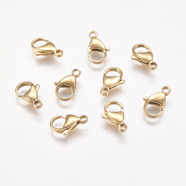 

PandaHall Ion Plating(IP) 304 Stainless Steel Lobster Claw Clasps, Parrot Trigger Clasps, Golden, 15x9x4mm 304 Stainless Steel Others