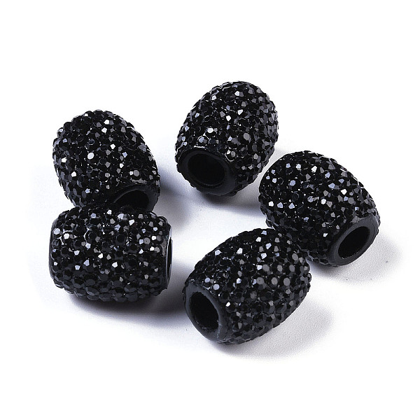 

PandaHall Opaque Resin European Jelly Colored Beads, Large Hole Barrel Beads, Bucket Shaped, Black, 15x12.5mm, Hole: 5mm Resin Barrel Black