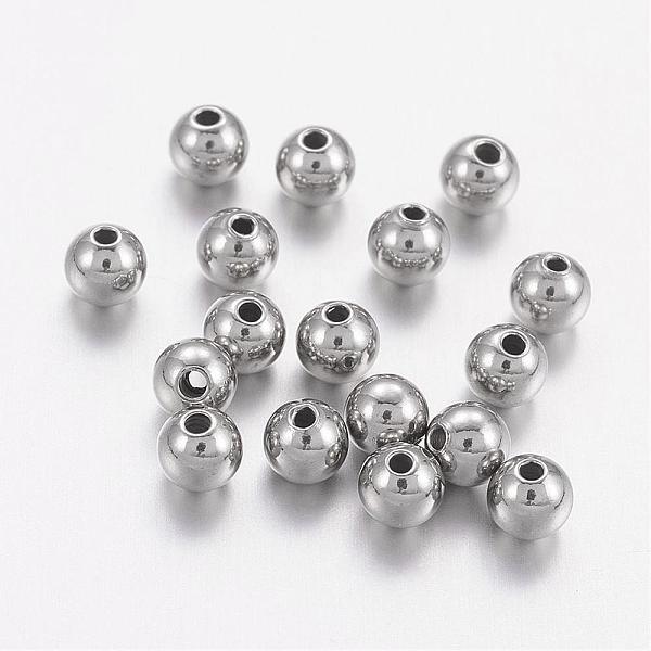 

PandaHall 201 Stainless Steel Beads, Solid Round, Stainless Steel Color, 4mm, Hole: 1.2mm 201 Stainless Steel Round