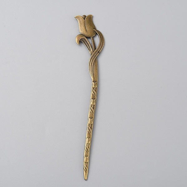 

PandaHall Alloy Rose Hair Sticks, Hair Accessories for Women, Antique Bronze, 160x26.5x3mm Alloy