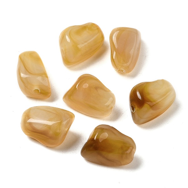 

PandaHall Transparent Acrylic Beads, Dark Goldenrod, 14.5x11.5x9.5mm, Hole: 1.8mm, about 575pcs/500g Acrylic Nuggets