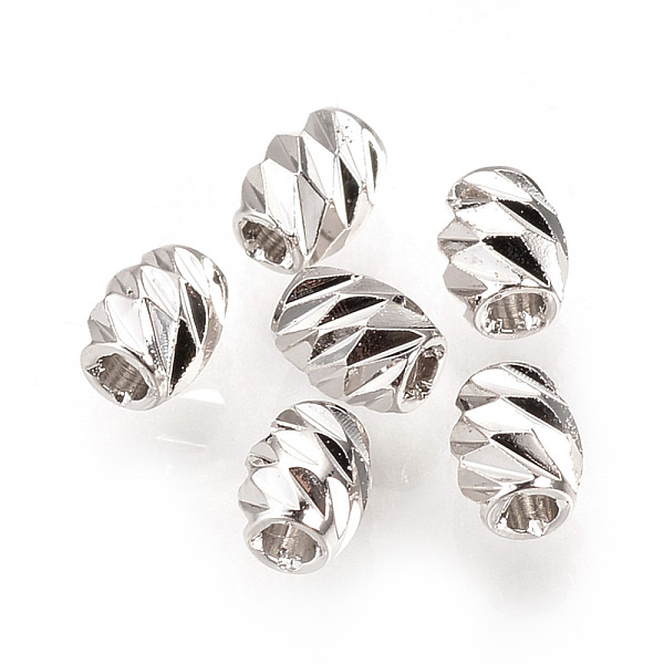 

PandaHall Brass Spacer Beads, Fancy Cut,Barrel, Nickel Free, Real Platinum Plated, 4x3mm, Hole: 1mm Brass Barrel