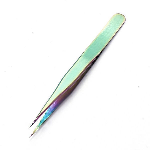 PandaHall Stainless Steel Beading Tweezers, Colorful, 12.2x1.05cm Stainless Steel