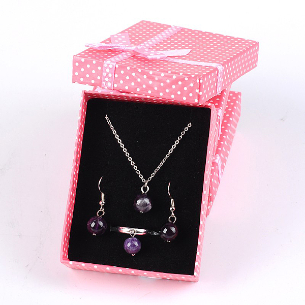 

PandaHall Cardboard Jewelry Set Boxes, Rectangle, with Sponge, Pink, 90x70x26mm Paper Rectangle Pink