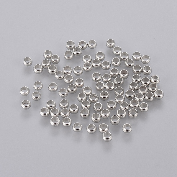 

PandaHall Brass Crimp Beads, Rondelle, Platinum, 3mm, Hole: 2mm Brass Rondelle
