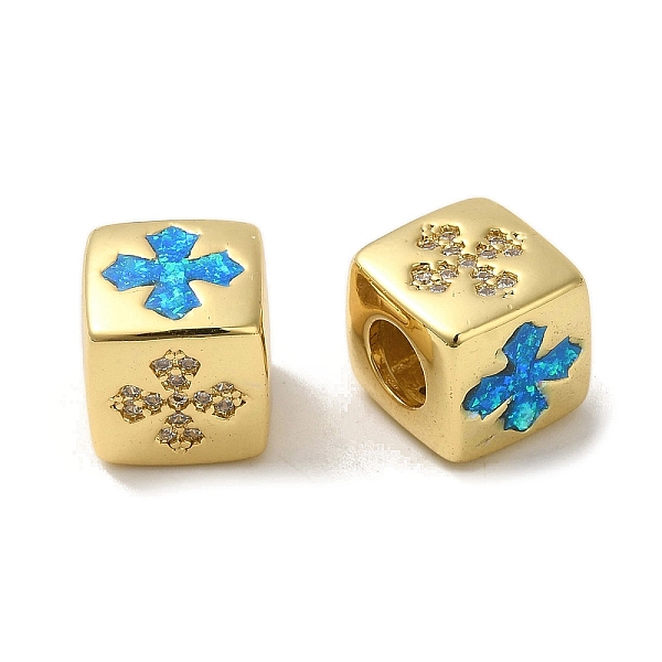 

PandaHall Rack Plating Brass Micro Pave Cubic Zirconia Beads, with Synthetic Opal, Cadmium Free & Lead Free, Long-Lasting Plated, Real 18K..., Clear