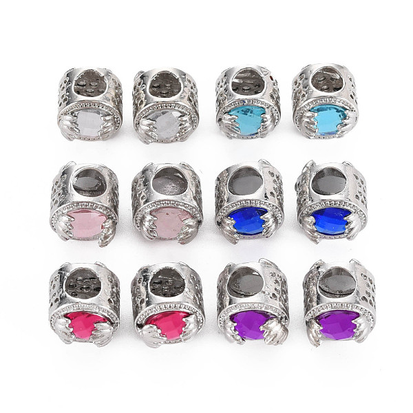 

PandaHall Rack Plating Alloy European Beads, with Resin, Large Hole Beads, Cadmium Free & Nickel Free & Lead Free, Flat Round, Platinum..., Multicolor