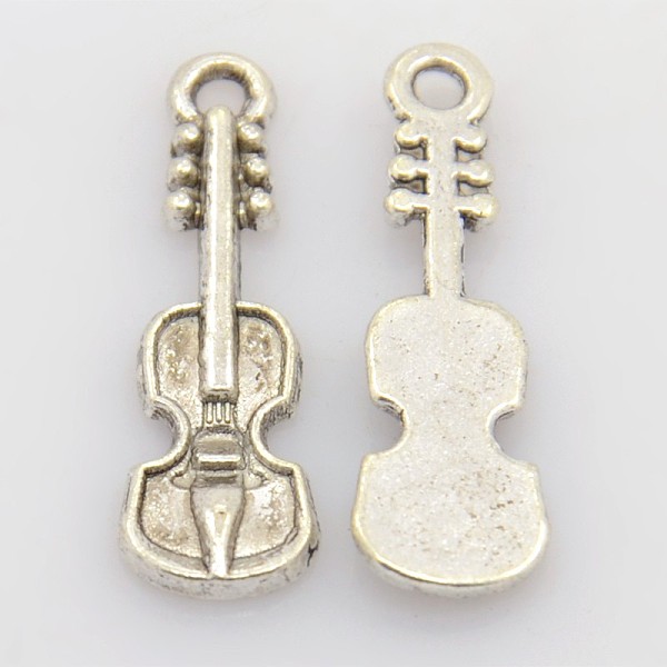 

PandaHall Tibetan Style Alloy Violin Pendants, Lead Free and Cadmium Free, Antique Silver, 25x7.5x2mm, Hole: 2mm Alloy Musical Instruments
