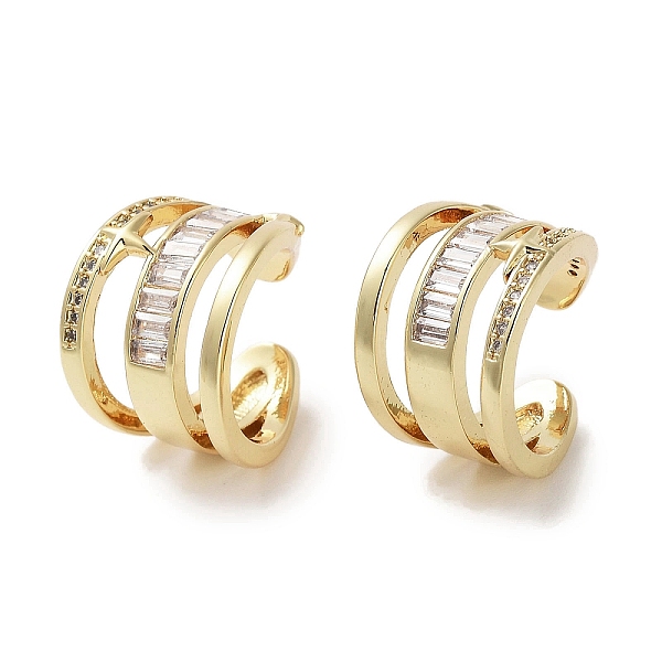 

PandaHall Star Brass Micro Pave Cubic Zirconia Cuff Earrings, Three Layered Rings for Women, Long-Lasting Plated, Cadmium Free & Lead Free..., Clear
