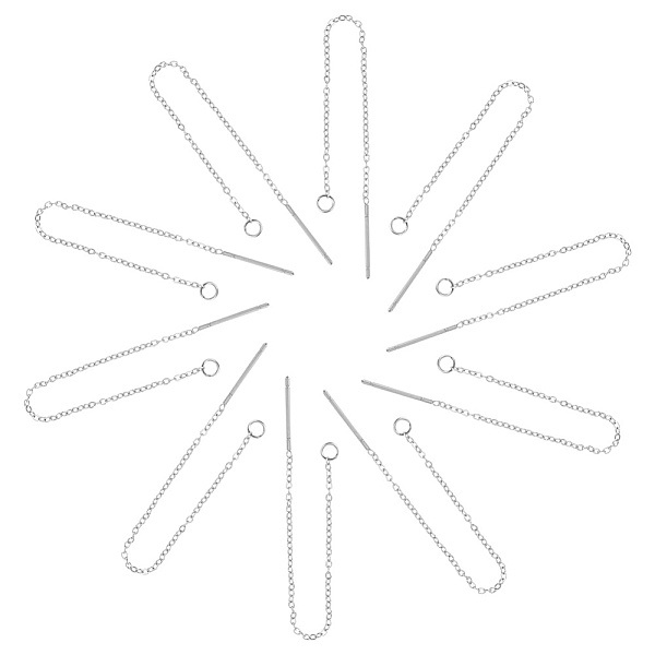 

PandaHall UNICRAFTALE 40pcs about 90mm Ear Threads Stainless Steel Threader Earrings Thread Dangling Threaded Long Chain Earring Stainless...