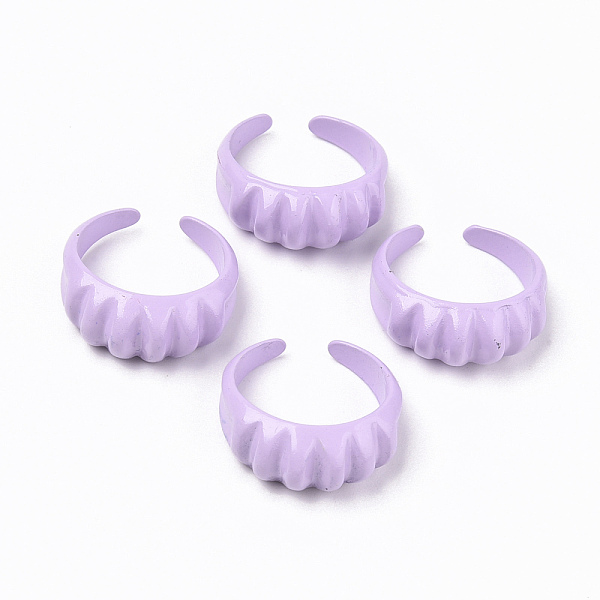 

PandaHall Spray Painted Alloy Cuff Rings, Open Rings, Cadmium Free & Lead Free, Lilac, US Size 7 1/4(17.5mm) Alloy Purple