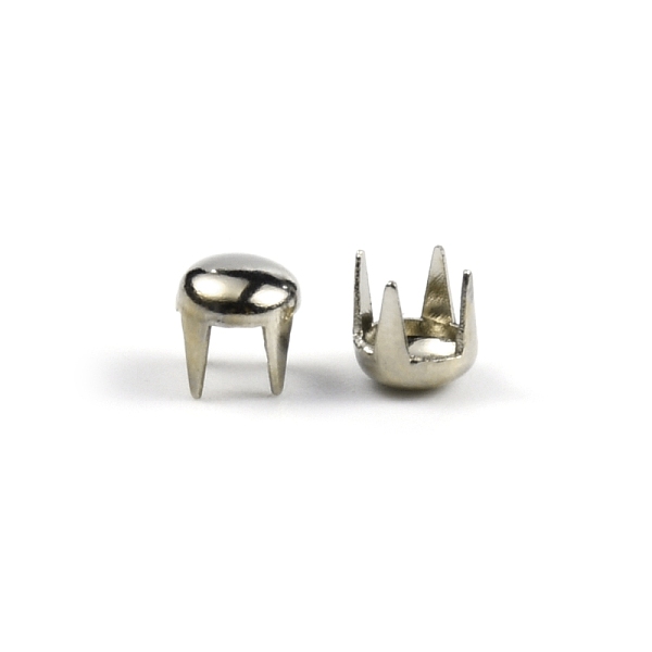 

PandaHall Brass Four-Claw Rivets, for Beading Craft Decorations, Half Round, Platinum, 4x4mm Brass Half Round