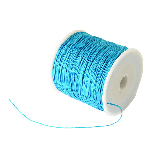 

PandaHall Braided Nylon Thread, Chinese Knotting Cord Beading Cord for Beading Jewelry Making, Deep Sky Blue, 0.8mm, about 100yards/roll...