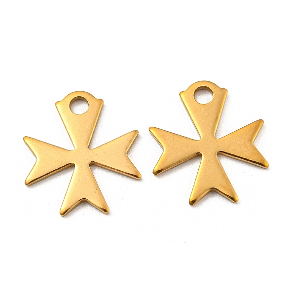 

PandaHall Ion Plating(IP) 304 Stainless Steel Charms, Cross, Golden, 14.4x13x1mm, Hole: 2mm. 304 Stainless Steel Cross