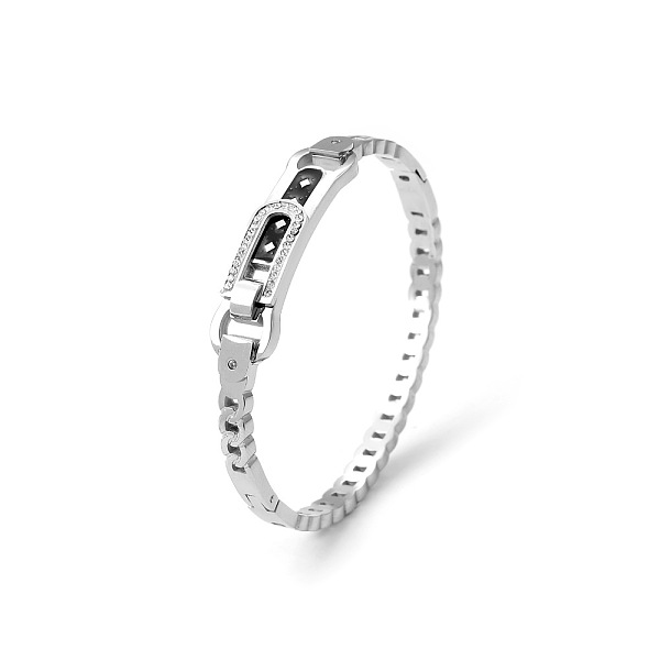 

PandaHall Fashionable Stainless Steel Pave Rhinestone Hinged Bangles for Women Stainless Steel