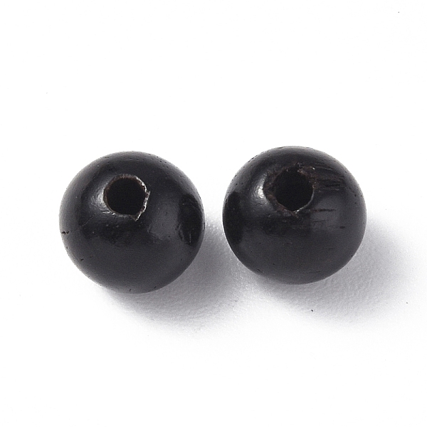 

PandaHall Wood Beads, Undyed, Round, Black, 6mm, Hole: 1.6mm Wood Round Black