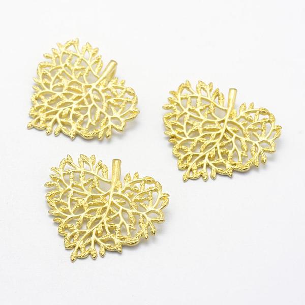 

PandaHall Brass Pendants, Lead Free & Cadmium Free & Nickel Free, Heart, Raw(Unplated), 28x30x1.5mm, Hole: 2x3.5mm Brass Heart