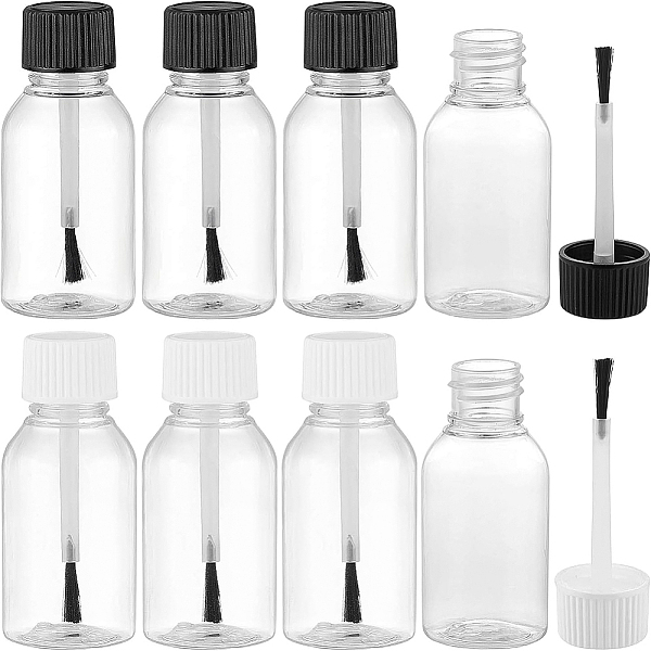 

PandaHall BENECREAT 20 Packs 30ml/1oz Plastic Brush Applicator Cap Bottles for Glue, Paint, Art Journal and House Project Plastic Black