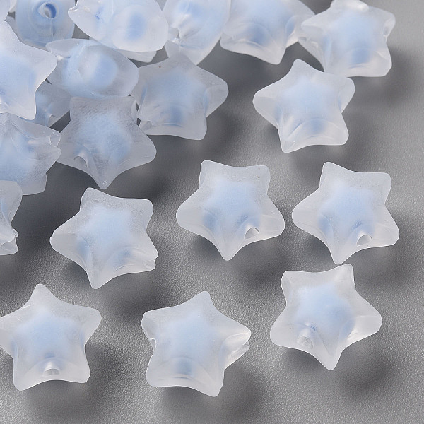 

PandaHall Transparent Acrylic Beads, Frosted, Bead in Bead, Star, Cornflower Blue, 14x15x8.5mm, Hole: 2mm Acrylic Star