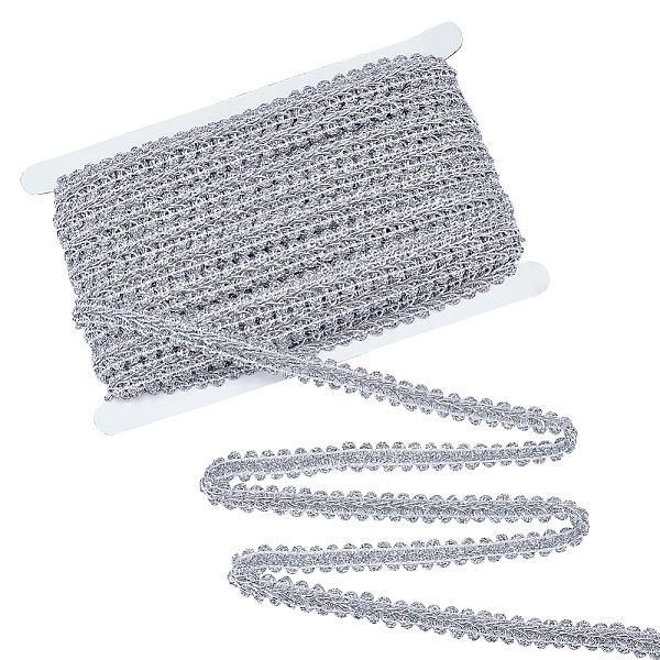 

PandaHall 25M Polyester Braided Lace Trim, Sewing Centipede Lace Ribbon, for Clothes Accessories and Curtains Accessories, Silver, 1/2...