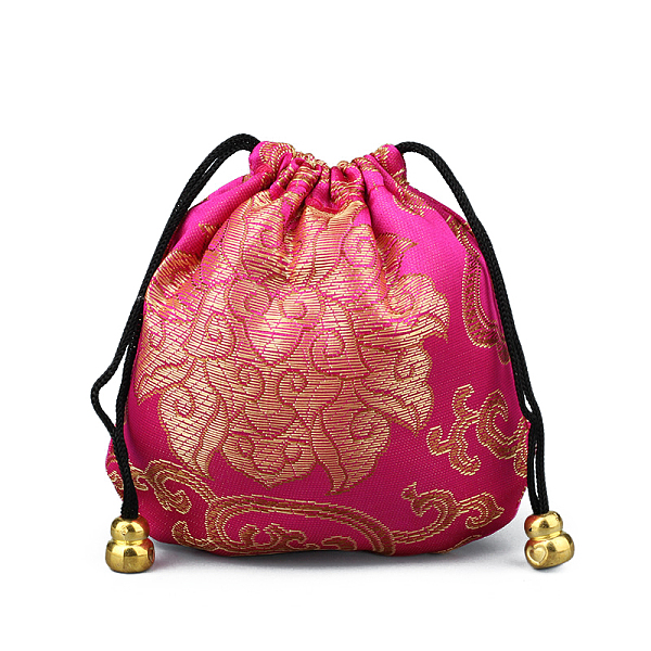 

PandaHall Chinese Style Silk Brocade Jewelry Packing Pouches, Drawstring Gift Bags, Auspicious Cloud Pattern, Medium Violet Red, 11x11cm...