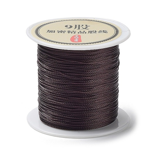 

PandaHall 9-Ply Round Nylon Thread, with Spool, Coffee, 0.6mm, about 41.56 Yards(38m)/Roll Nylon Brown