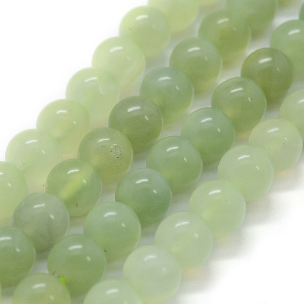 

PandaHall Natural New Jade Beads Strands, Round, 8mm, Hole: 0.8mm, about 49pcs/strand, 15.3 inch(39cm) New Jade Round