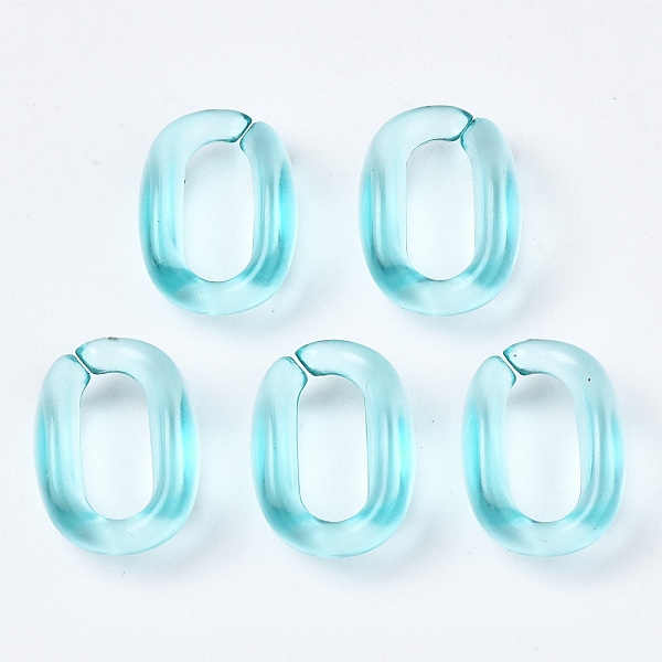 

PandaHall Transparent Acrylic Linking Rings, Quick Link Connectors, for Cable Chains Making, Oval, Pale Turquoise, 15.5x11x6mm, Inner...