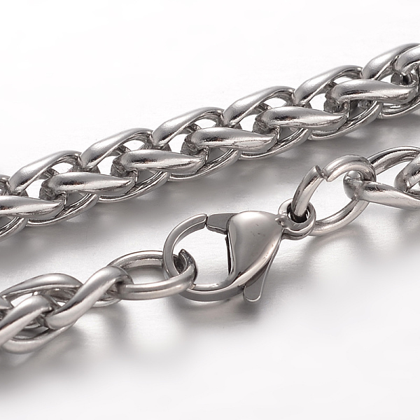 

PandaHall 304 Stainless Steel Wheat Chain Bracelets, with Lobster Claw Clasps, Stainless Steel Color, 8-1/4 inch(210mm), 5x5mm 304 Stainless...