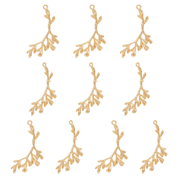 

PandaHall 10Pcs Brass Peg Bails Pendants, For Half Drilled Bead, Branch and Leaf, Real 18K Gold Plated, 39.5x20x2mm, Hole: 1.5mm, Pin: 1mm...