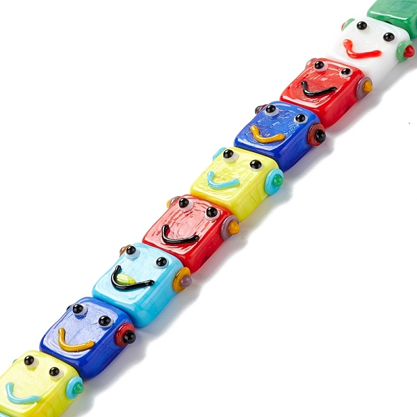 

PandaHall Handmade Lampwork Beads Strands, Robot Head, Mixed Color, 13.5~14x10~17x7~8mm, Hole: 1mm, about 20pcs/strand, 11.30 inch(28.7cm)..., Multicolor