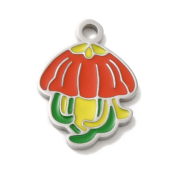 

PandaHall 304 Stainless Steel Enamel Pendants, Mushroom Charm, Stainless Steel Color, 16.5x12.5x1.5mm, Hole: 1.8mm Stainless Steel+Enamel..., Multicolor