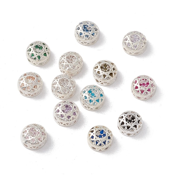 

PandaHall Eco-friendly Brass Cubic Zirconia Multi-Strand Links, Nickel Free, Rack Plating, Cadmium Free & Lead Free, Flat Round, Mixed Color..., Multicolor