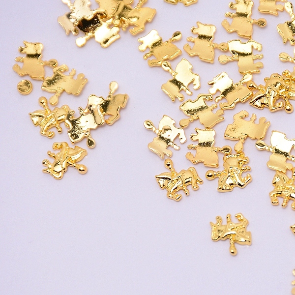 

PandaHall Alloy Cabochons, Nail Art Decoration Accessories, Carousel, Cadmium Free & Lead Free, Golden, 9.5x8x2mm, 100pcs/bag Alloy Horse