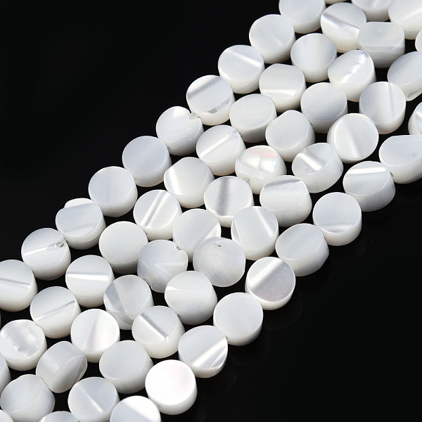 

PandaHall Natural Trochus Shell Beads Strands, Bleach, Flat Round, White, 4x2.5mm, Hole: 0.9mm, about 90~92pcs/strand, 14.80 inch~15.2 inch...