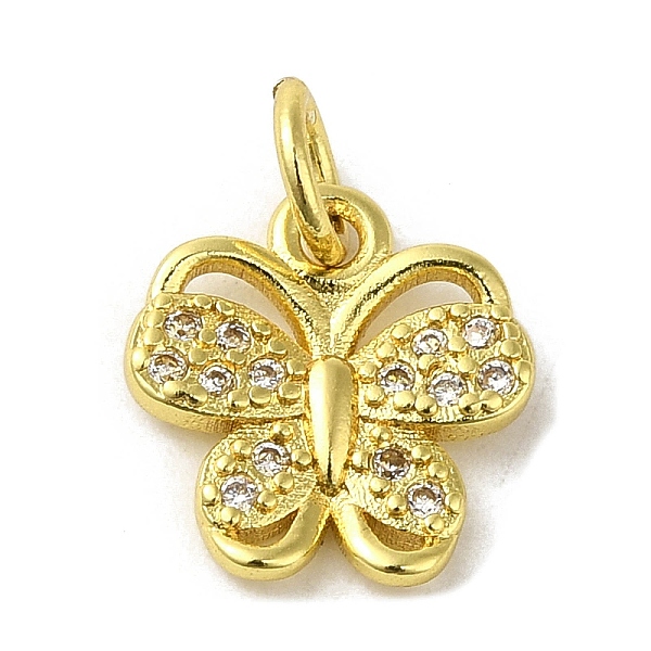 

PandaHall Real 18K Gold Plated Brass Pave Cubic Zirconia Pendants, with Jump Rings, Butterfly, Clear, 11x10.5x2mm, Hole: 3mm Alloy+Cubic...
