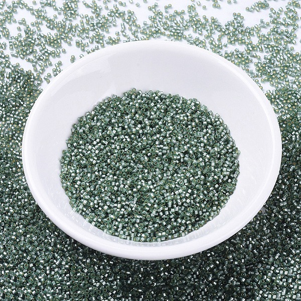 

PandaHall MIYUKI Delica Beads, Cylinder, Japanese Seed Beads, 11/0, (DB0689) Dyed Semi-Frosted Silver Lined Moss Green, 1.3x1.6mm, Hole...