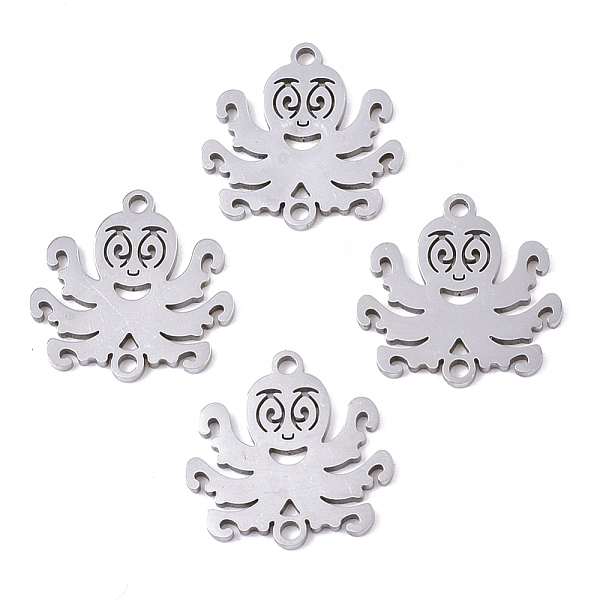 

PandaHall 201 Stainless Steel Links connectors, Laser Cut, Octopus, Stainless Steel Color, 16.5x16.5x1mm, Hole: 1.4mm 201 Stainless Steel...