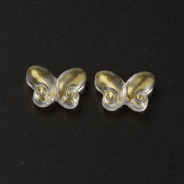 

PandaHall Two Tone Transparent Spray Painted Glass Beads, with Glitter Powder, Butterfly, Gold, 10x14.5x4.5mm, Hole: 1mm Glass Butterfly...