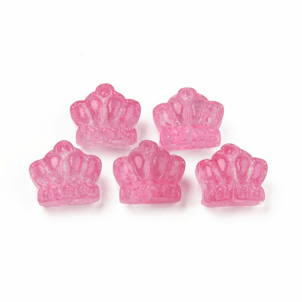 

PandaHall Transparent Glass Beads, Crown, Medium Violet Red, 12x14x8.5mm, Hole: 1mm Glass Crown