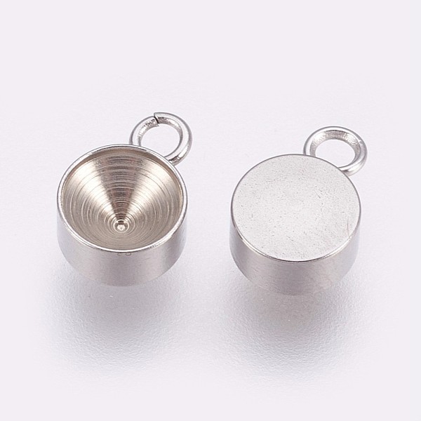 

PandaHall 201 Stainless Steel Pendant Rhinestone Settings, Flat Round, Stainless Steel Color, Tray: 5mm, 9x6x3mm, Hole: 1.5mm 201 Stainless...