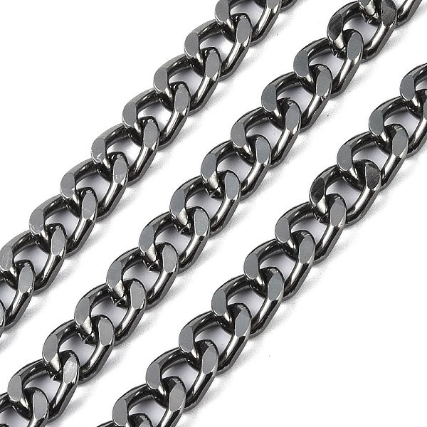

PandaHall Aluminium Curb Chain, Unwelded, with Spool, Gunmetal, 14x10x2.8mm, about 68.90 Feet(21m)/Roll Aluminum