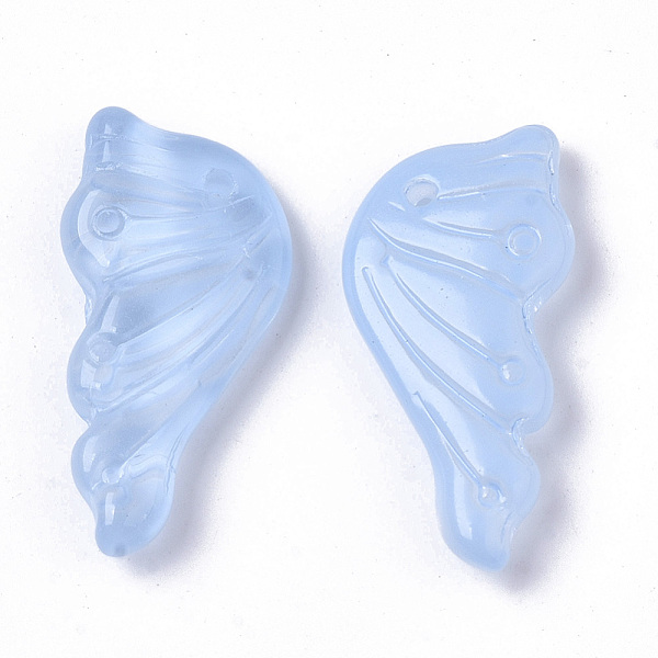 

PandaHall Spray Painted Glass Pendants, Butterfly Wings, Light Sky Blue, 24x12.5x4mm, Hole: 1.4mm Glass Wing Blue