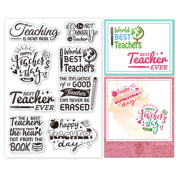 

PandaHall Custom PVC Plastic Clear Stamps, for DIY Scrapbooking, Photo Album Decorative, Cards Making, Word, 160x110x3mm Plastic Word Clear